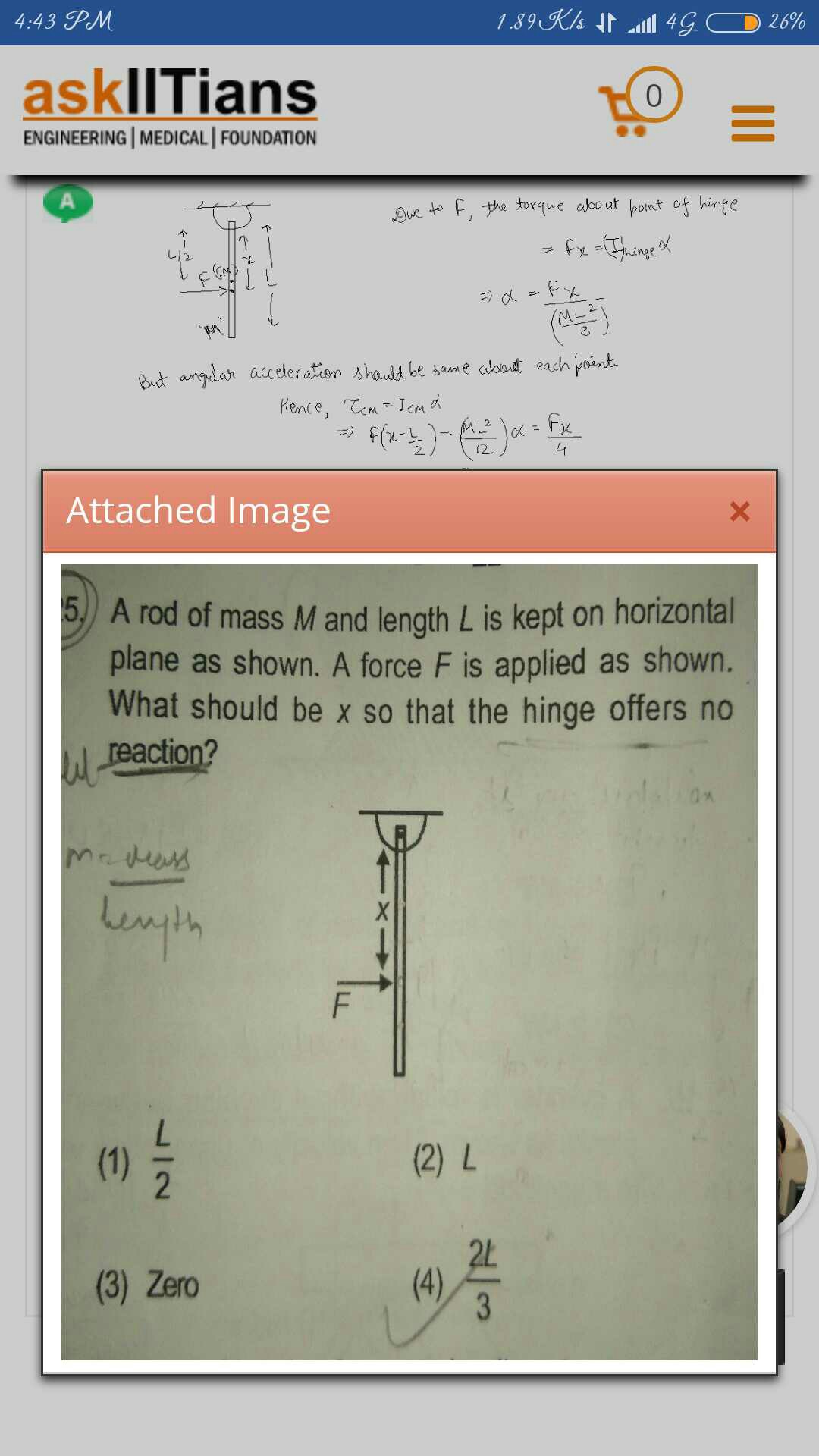 Question image for Thank you sir for explaning my doubts. But I have